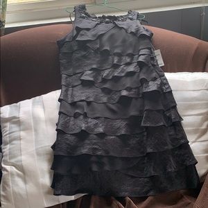 S L Fashion black tiered elegant dress